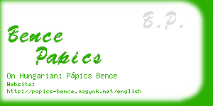 bence papics business card